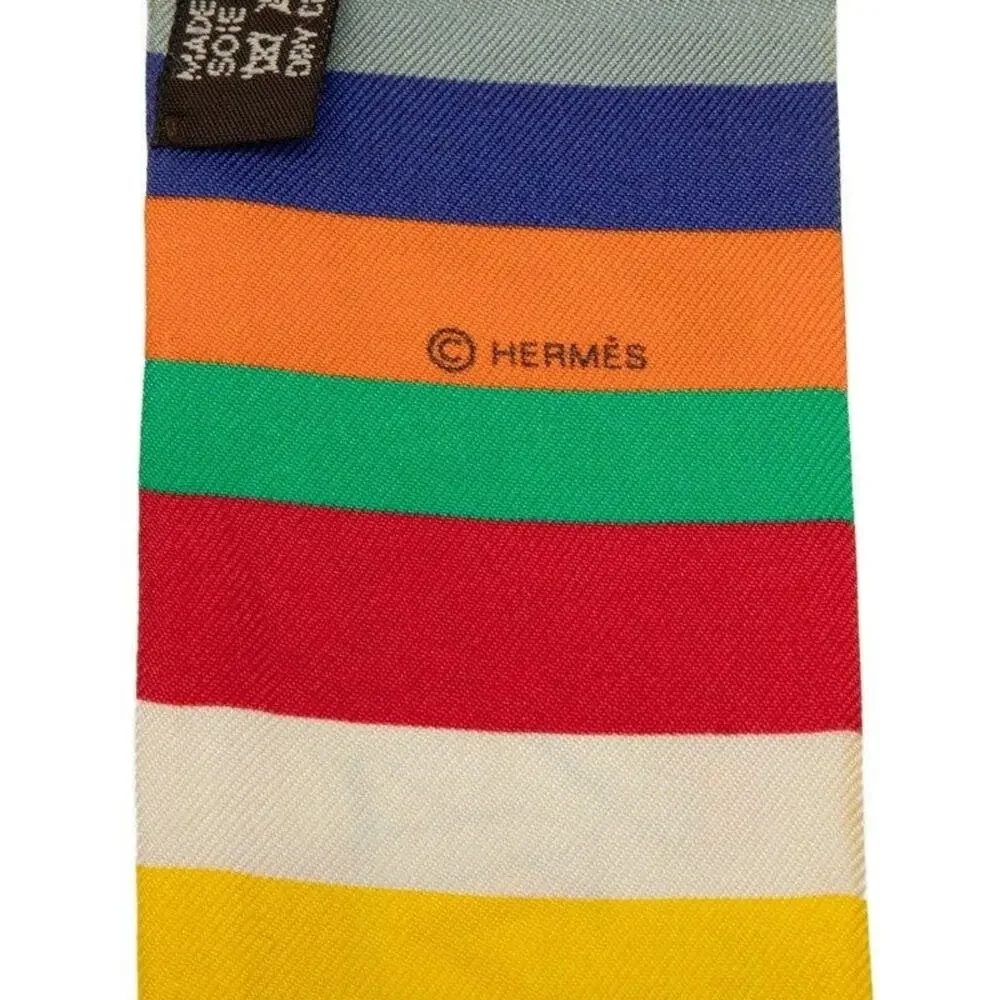 Hermes Twilly Les Baigneuses Silk Scarf Multicolor